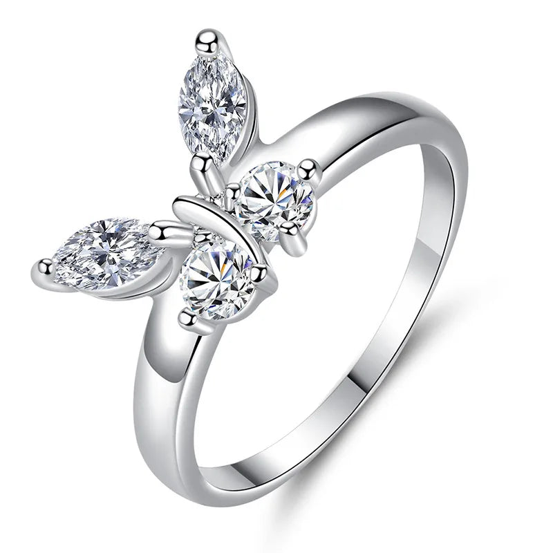 Butterfly engagement ring
