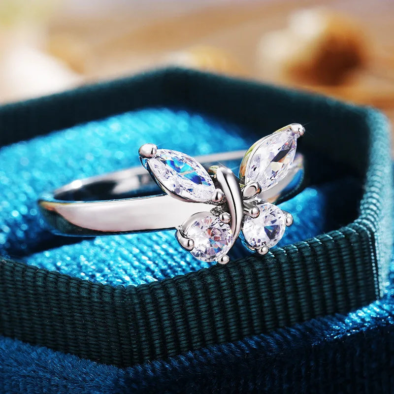 Butterfly engagement ring