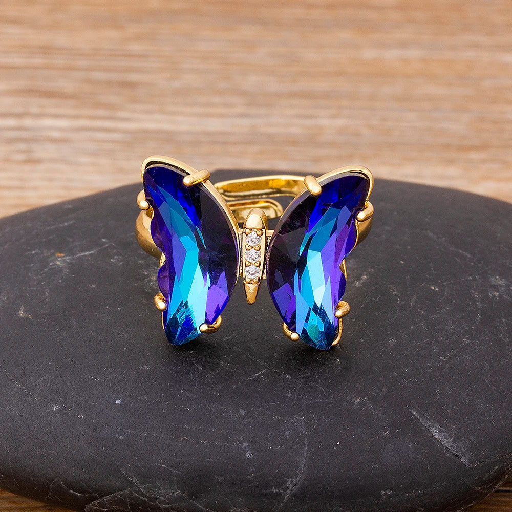 Purple butterfly ring