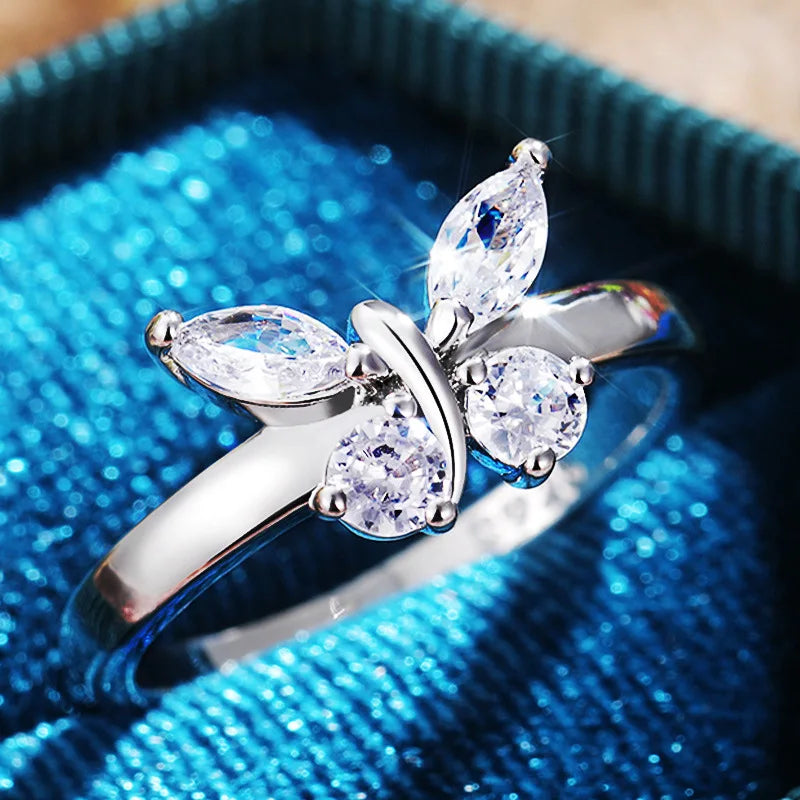 Butterfly engagement ring