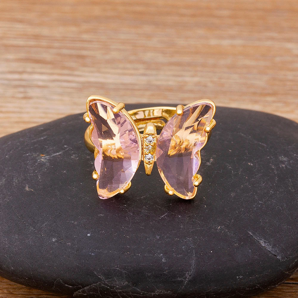 Purple butterfly ring