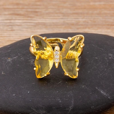 Purple butterfly ring