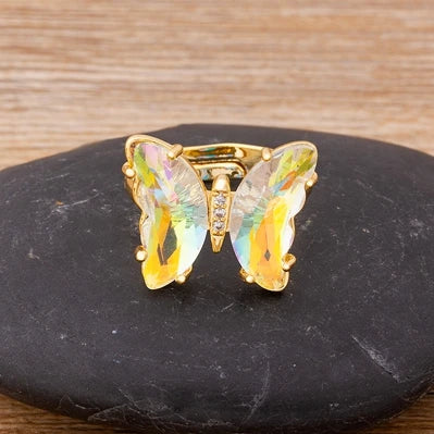 Purple butterfly ring