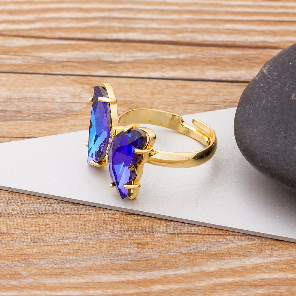 Purple butterfly ring