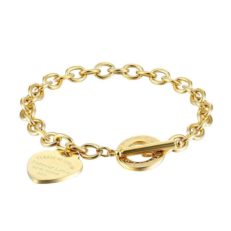 Gold heart bracelet