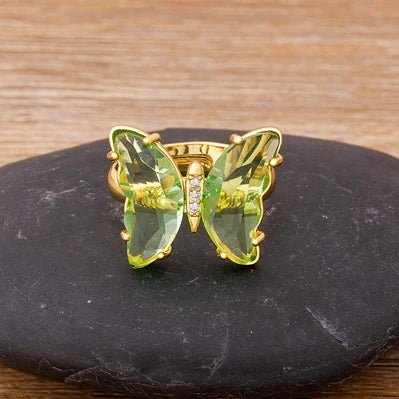 Purple butterfly ring