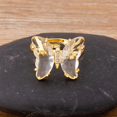 Purple butterfly ring
