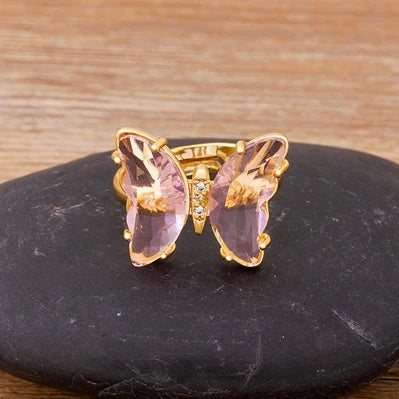 Purple butterfly ring
