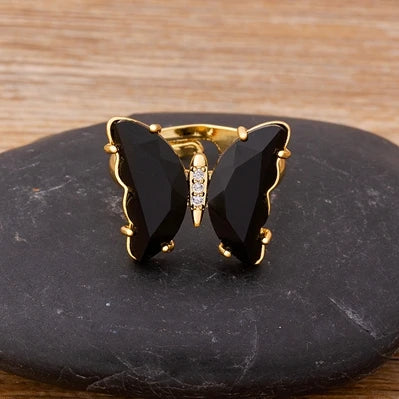 Purple butterfly ring