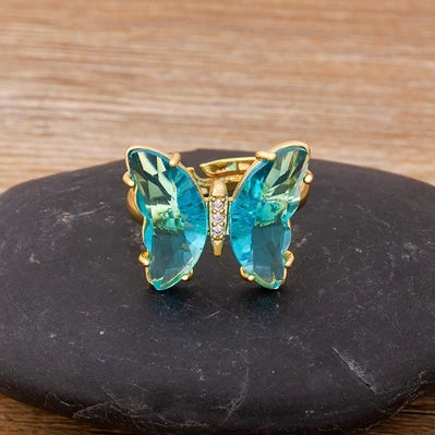 Purple butterfly ring