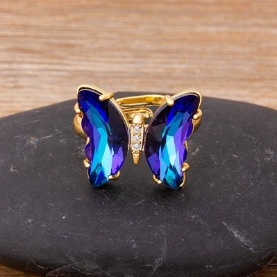 Purple butterfly ring
