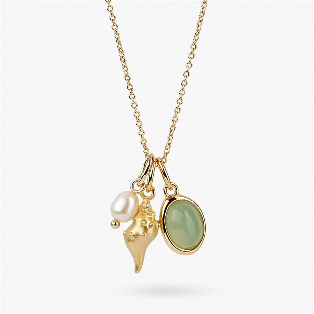 Gold seashell necklace