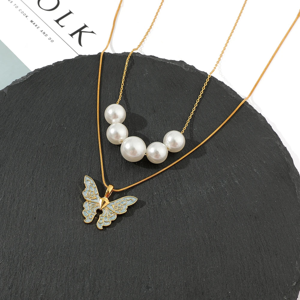 Barbie butterfly necklace