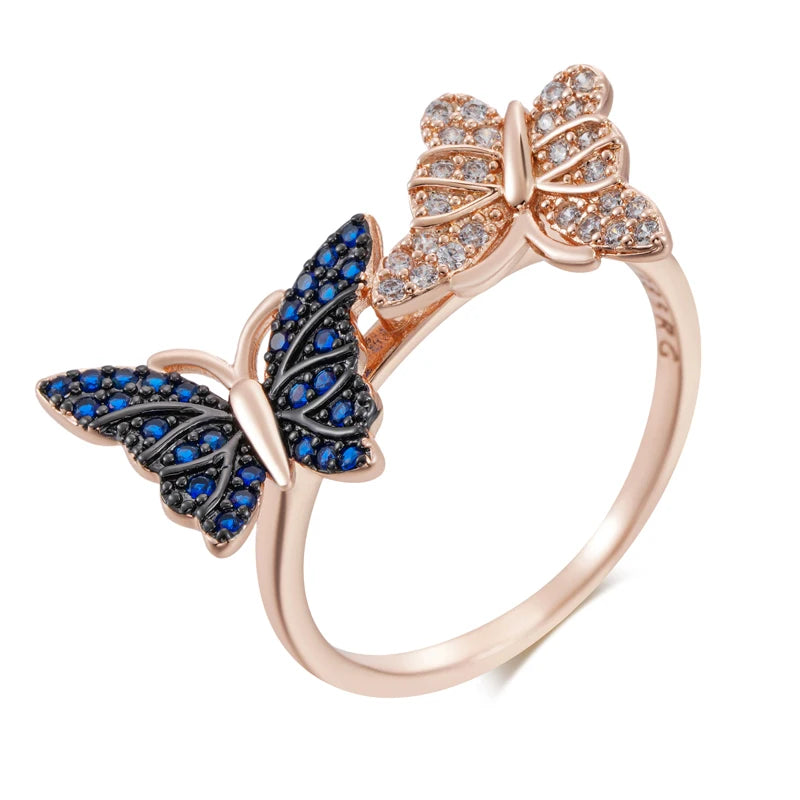 Rose gold butterfly ring