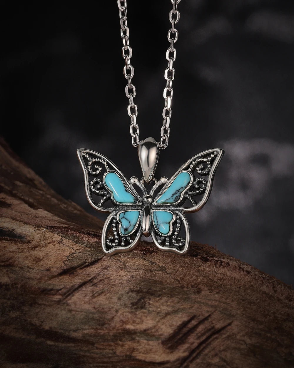 Turquoise butterfly necklace