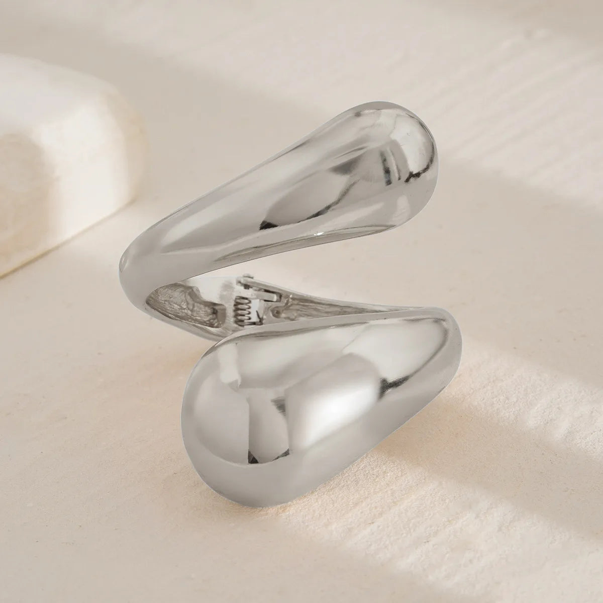 Silver cuff bangle bracelet