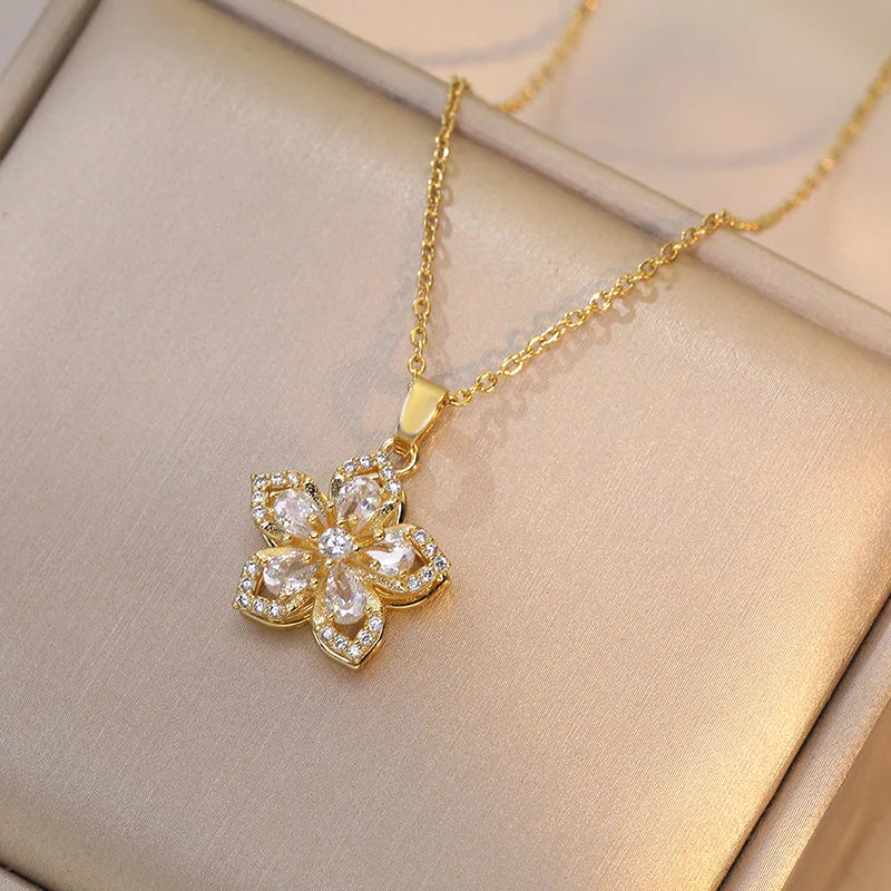 Gold flower necklace