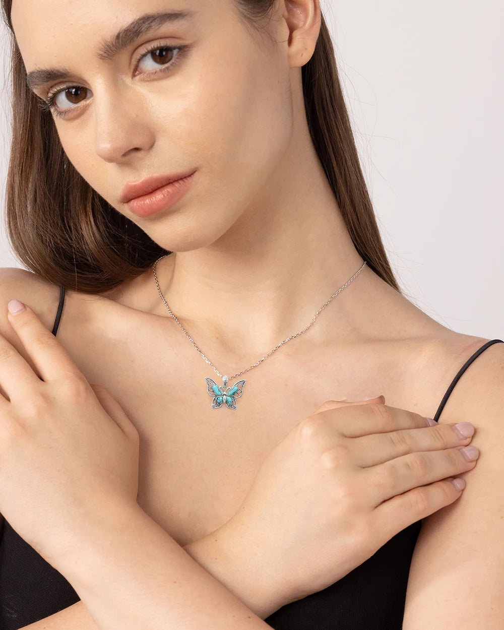 Turquoise butterfly necklace