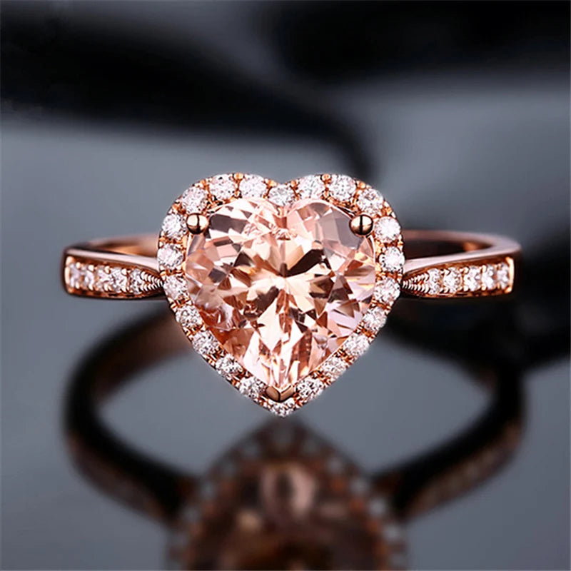 Rose gold heart ring