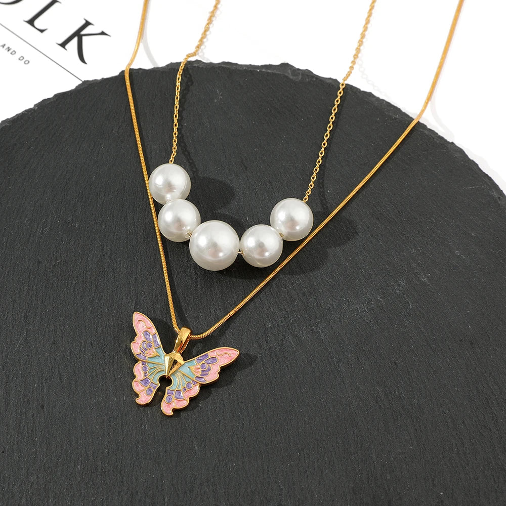 Barbie butterfly necklace
