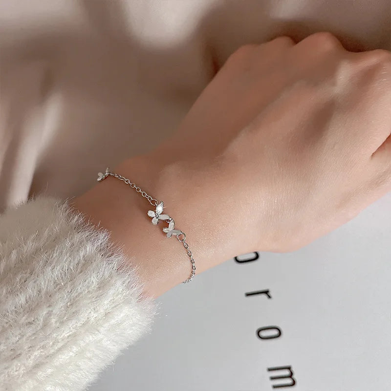Silver butterfly bracelet
