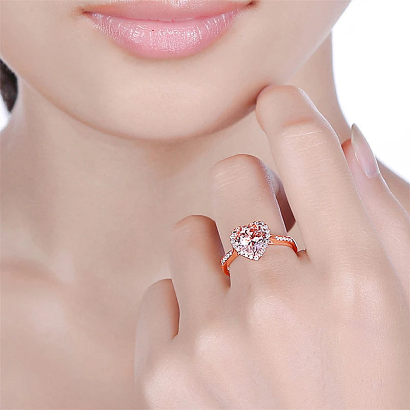 Rose gold heart ring