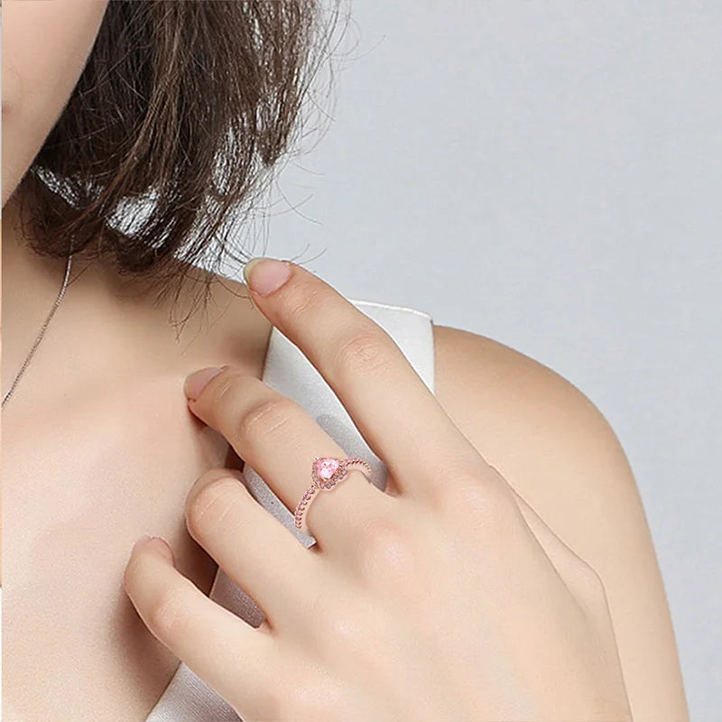 Pink heart ring