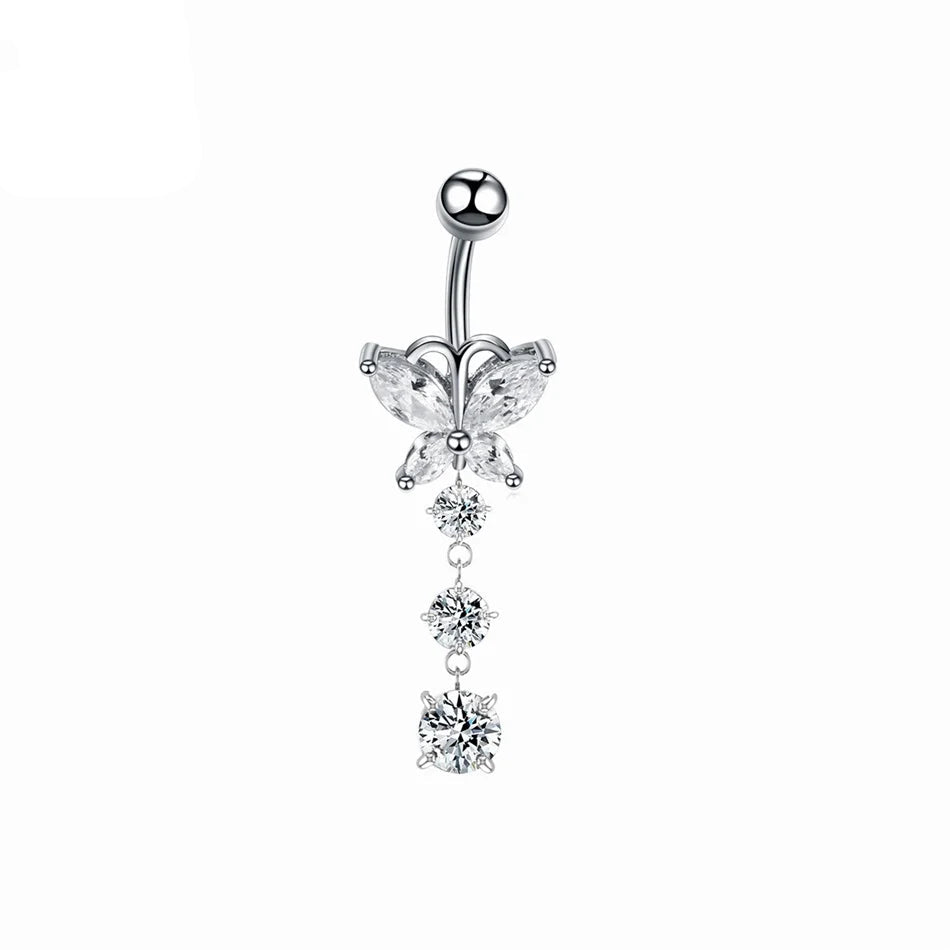 Butterfly navel ring
