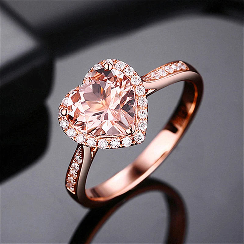 Rose gold heart ring