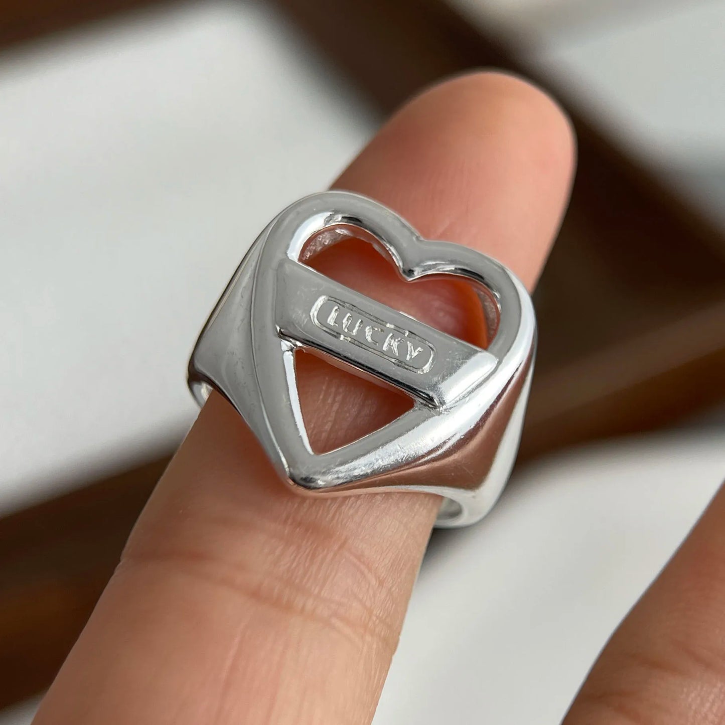 Sterling silver heart ring