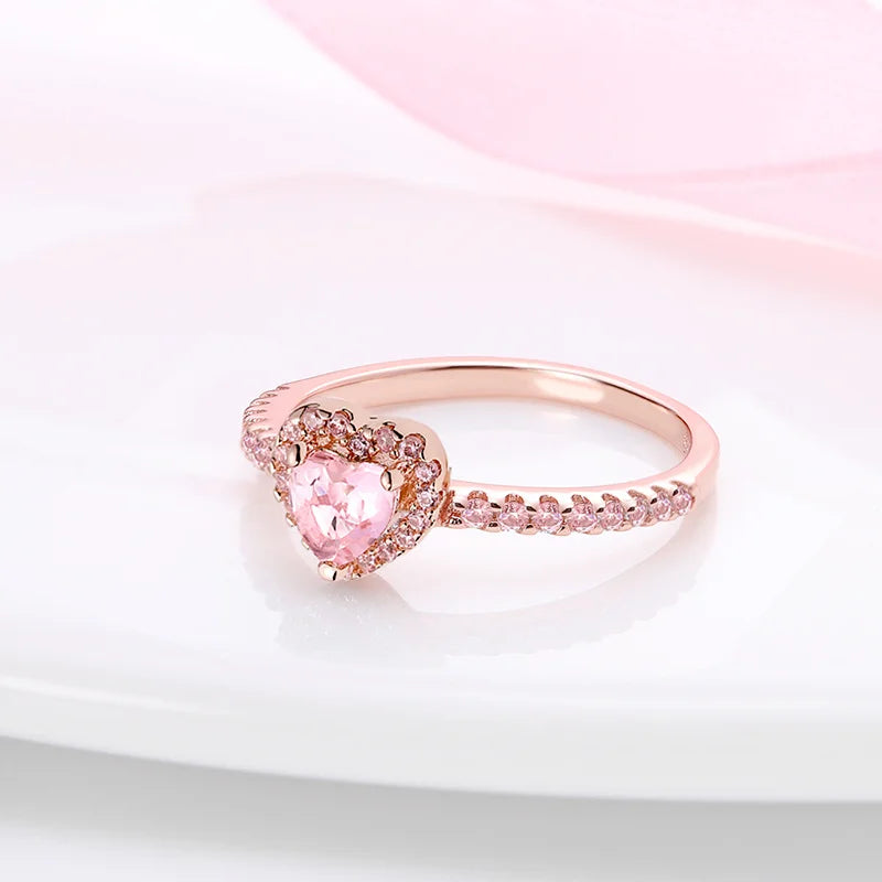Pink heart ring