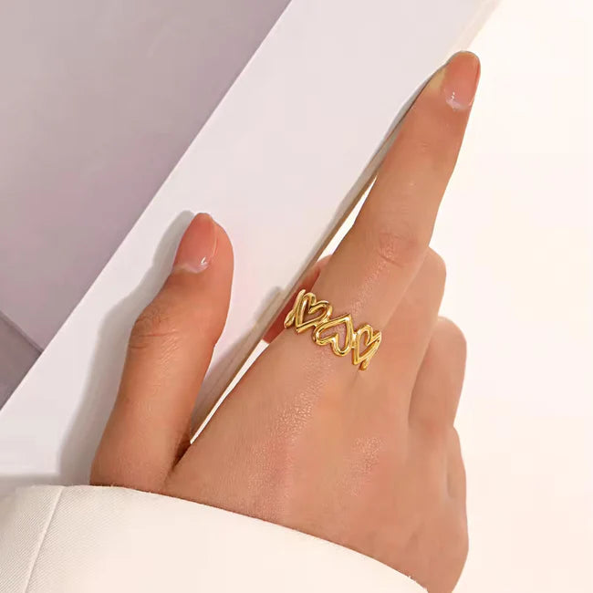 Gold ring hearts