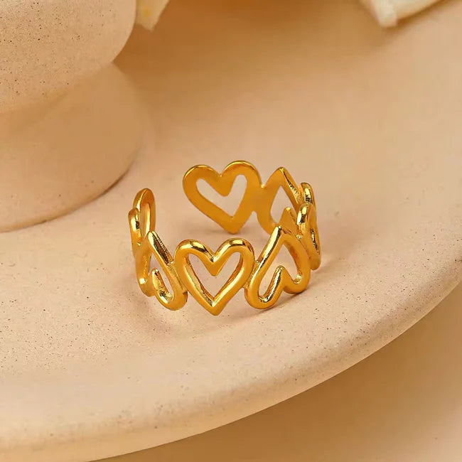 Gold ring hearts