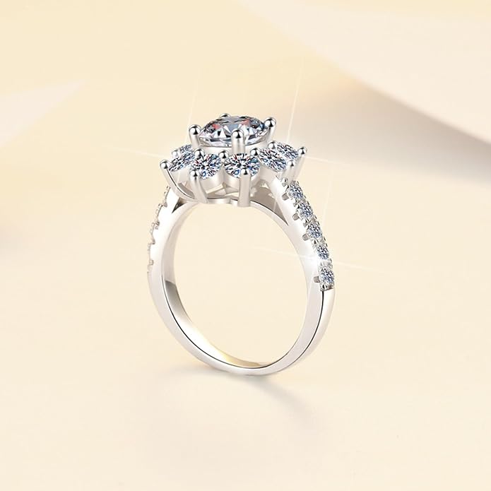 Flower diamond ring