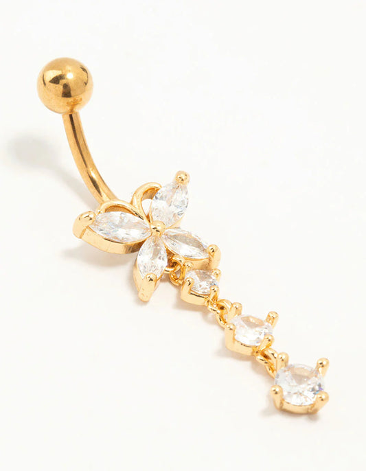 Butterfly navel ring