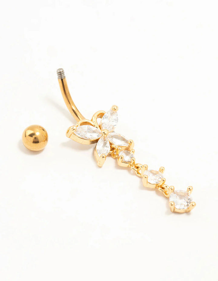 Butterfly navel ring