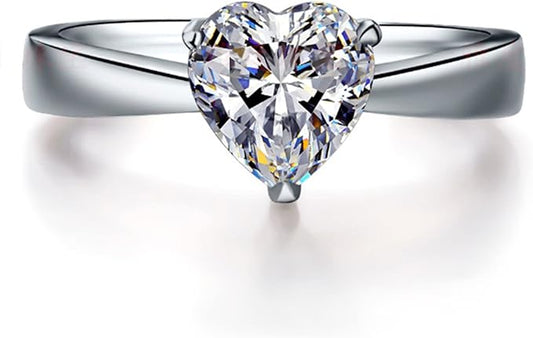 Silver heart ring