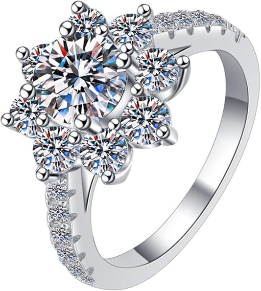 Flower diamond ring