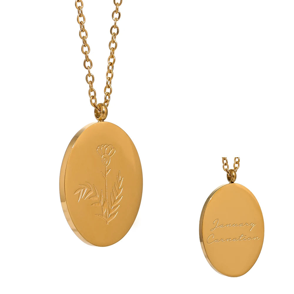 Birth month flower necklace