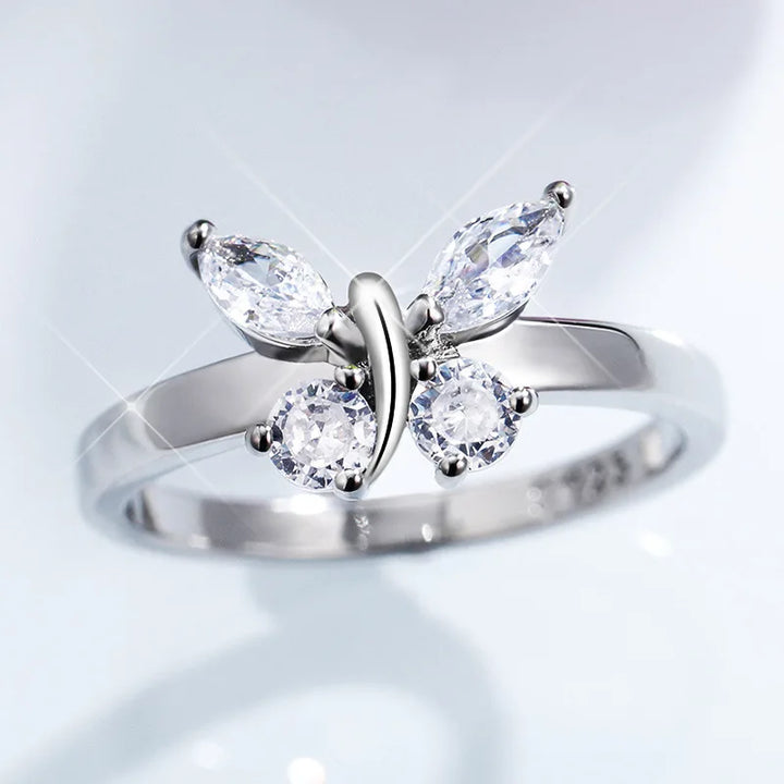 Butterfly engagement ring