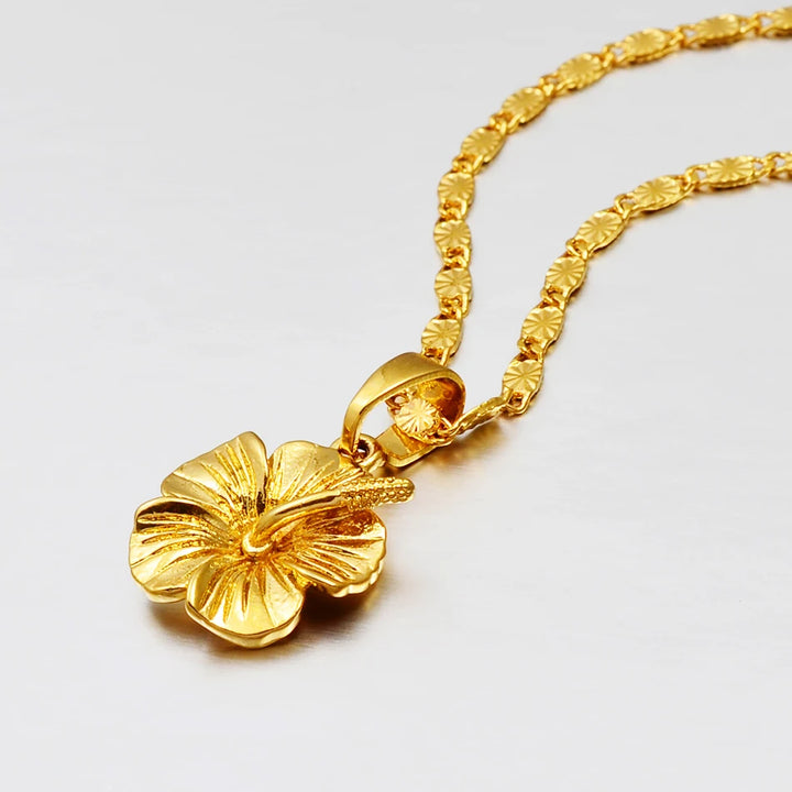 Hibiscus flower necklace
