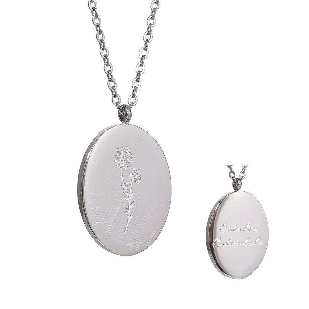 Birth month flower necklace