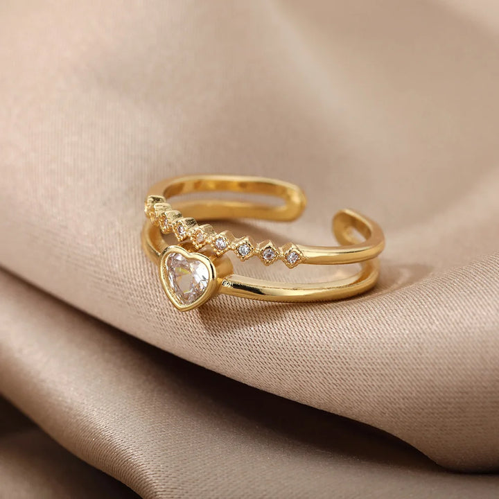 Heart shaped diamond ring