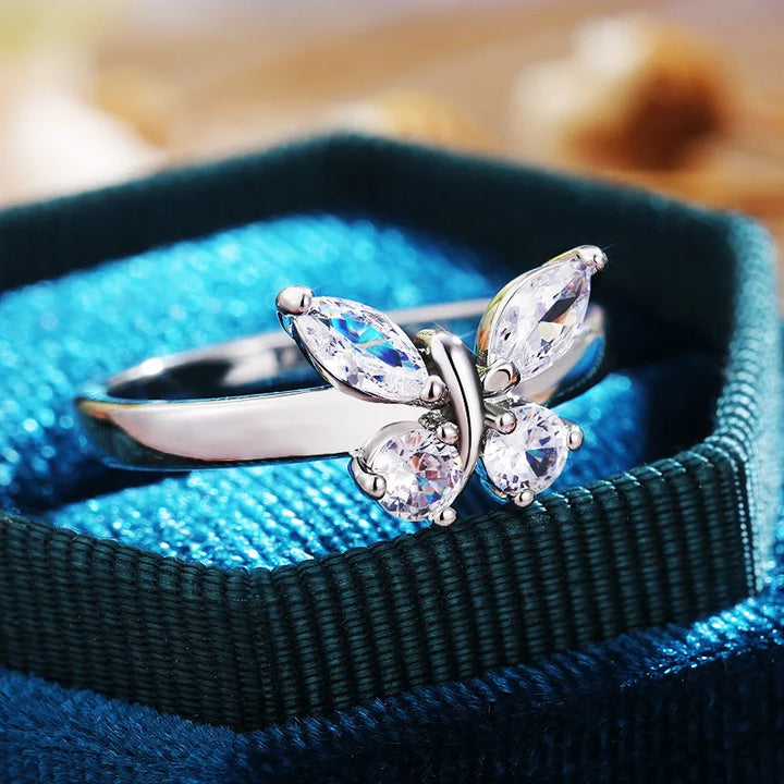 Butterfly engagement ring