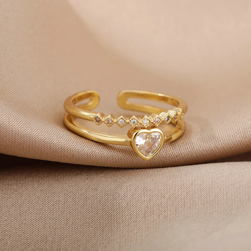 Heart shaped diamond ring