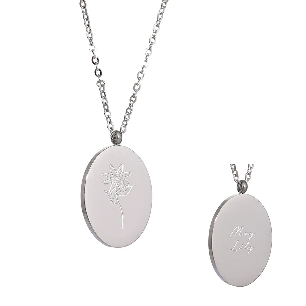 Birth month flower necklace