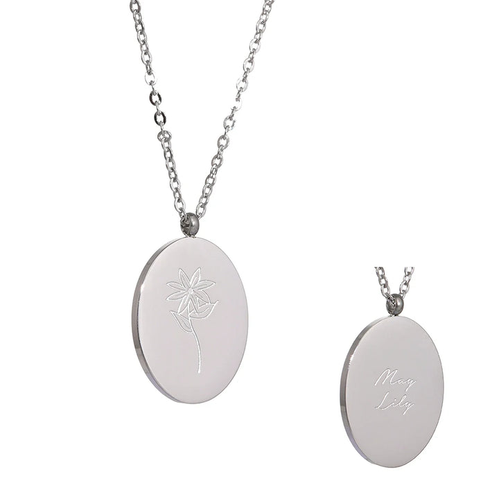 Birth month flower necklace