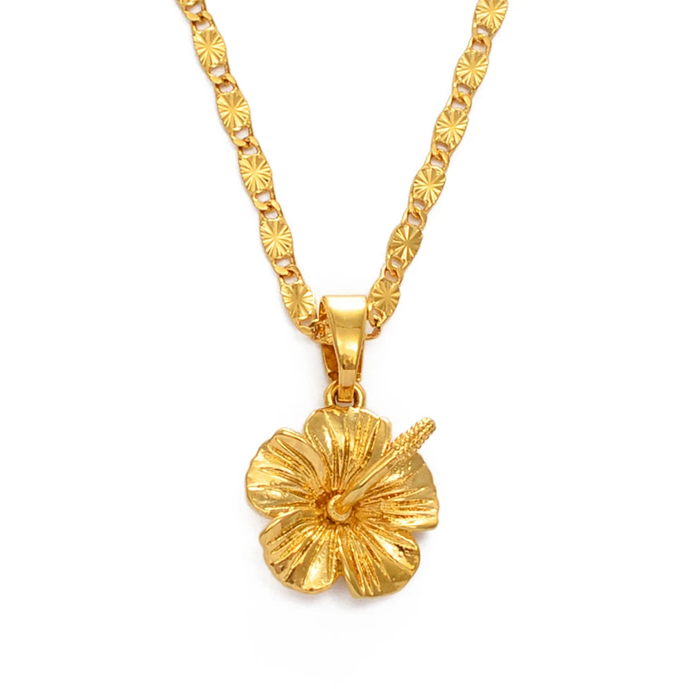Hibiscus flower necklace