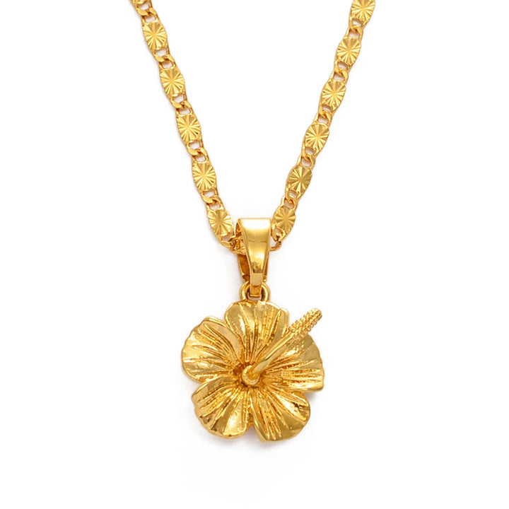 Hibiscus flower necklace