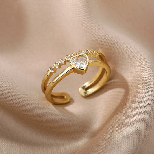 Heart shaped diamond ring